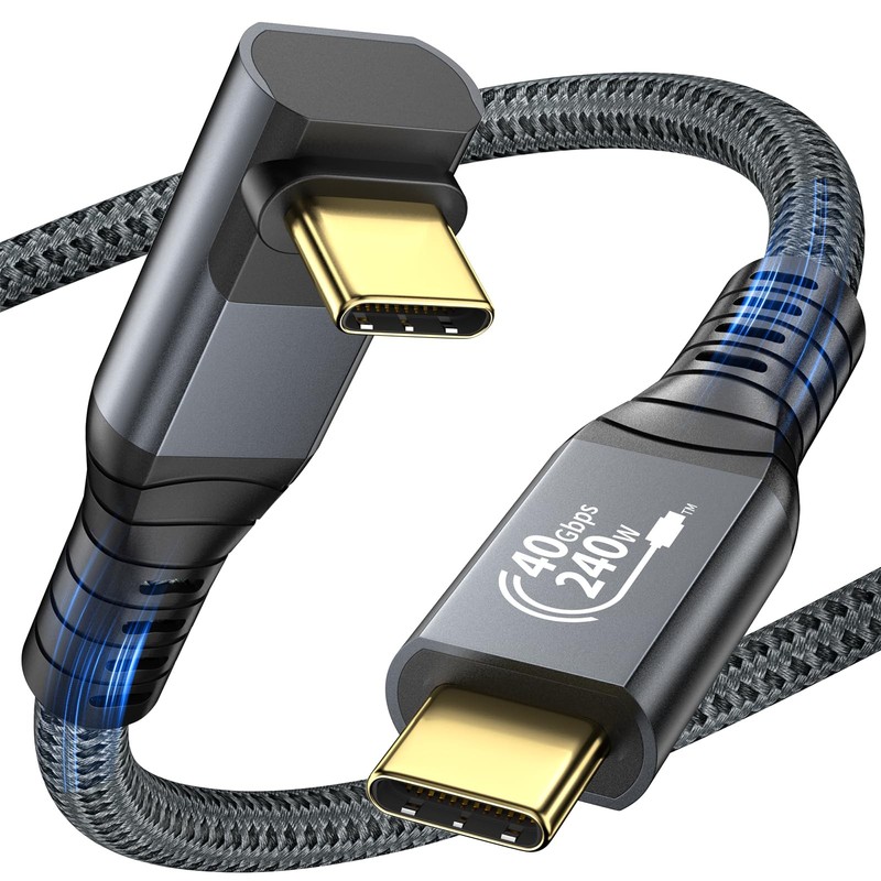 Certified USB4 Cable for Thunderbolt 4 Cable, 40Gbps Down Angle USB C Data Tr...