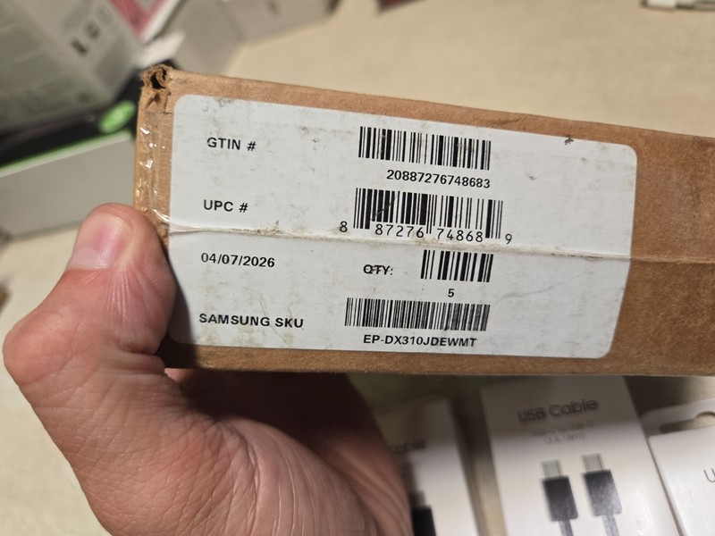 Box of 5 sealed Samsung USB Cable ~ USB-C to USB-C (3A, 1.8M) (Genuine!) gallery