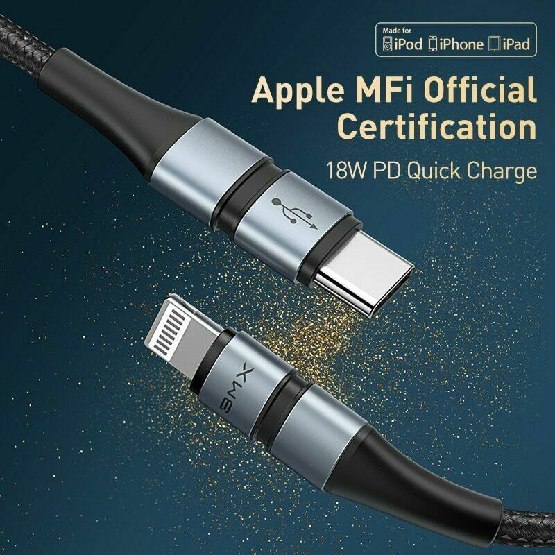 BMX MFi Certified 18W PD Type-C Charging Cable For iPhone 12 11 X XS Plus - 6FT