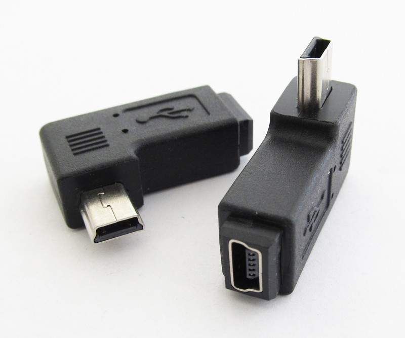 Mini 5pin USB Male To Female Right Angle 90 degree USB Adapter Connector 1pc gallery