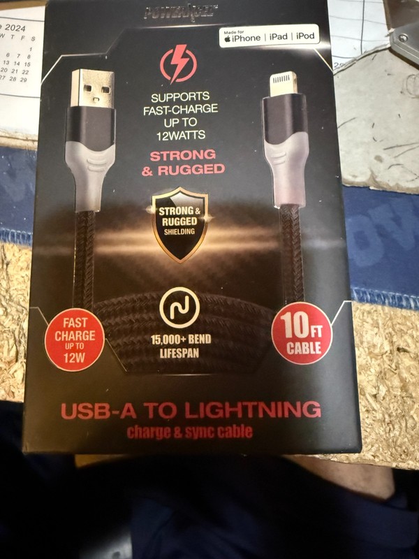 POWERXCEL CHARGING CABLE–10 FEET–LIGHT SYNC USB-A–FAST CHARGING CABLE