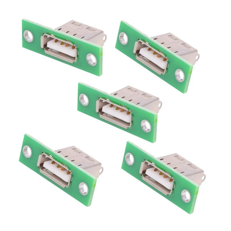 xiwai 5pcs USB Type-A Female DIY OEM Socket Connector with Panel Mount USB 2….