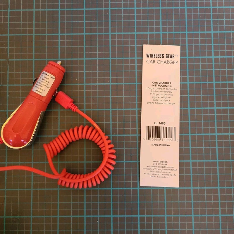Wireless Gear Micro USB Car Charger For Use With Micro USB Devices Red gallery