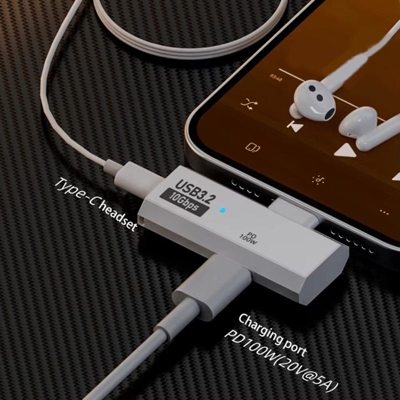 USB C 90 Degree Adapter 100W 10Gbps USB 3.2 Right Angle Adapter USB Type C Male gallery