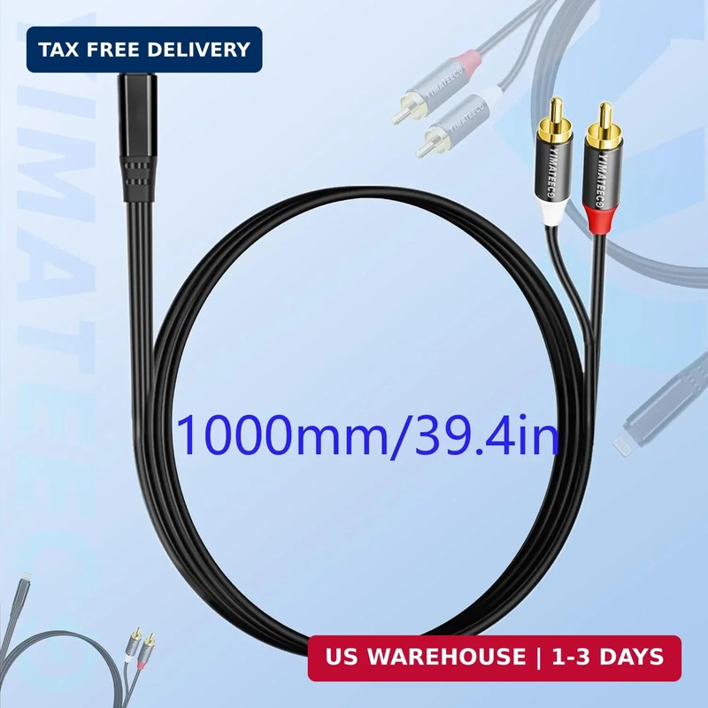 Lightning to RCA Cable Audio Aux Adapter, [MFi Certified] 2 RCA Audio Y Splitter gallery