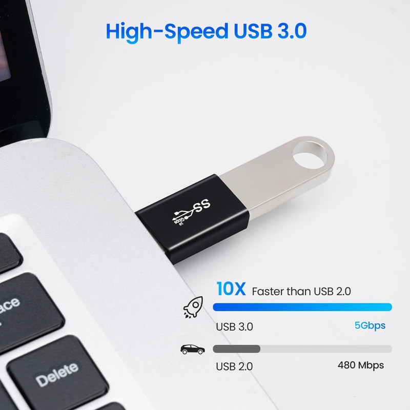 USB to USB C Adapter (4-Pack), Charging, High-Speed Data Transfer and OTG Con... gallery