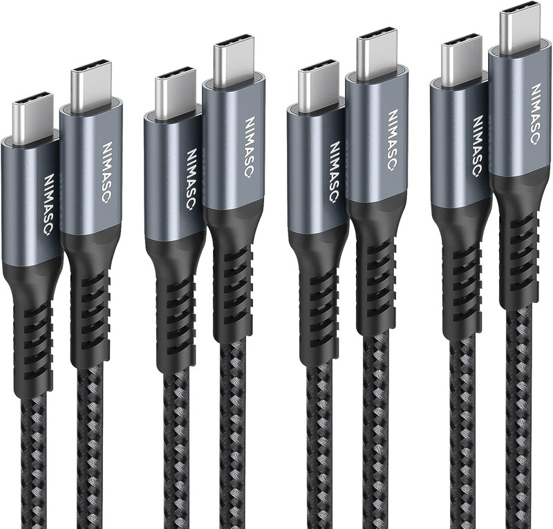 NIMASO USB C to C Cable 10ft+6.6ft+3.3ft+1ft, Grey