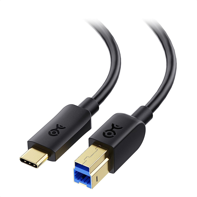 Short USB C to USB B 3.0 Cable - 1Ft, USBB to USBC Cable with Type-B 3.0 Connect