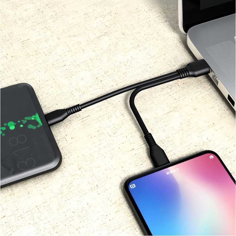 Dual USB-C Splitter Charging Cable, 2-in-1 Fast Charge Cord for USB-A Port to... gallery