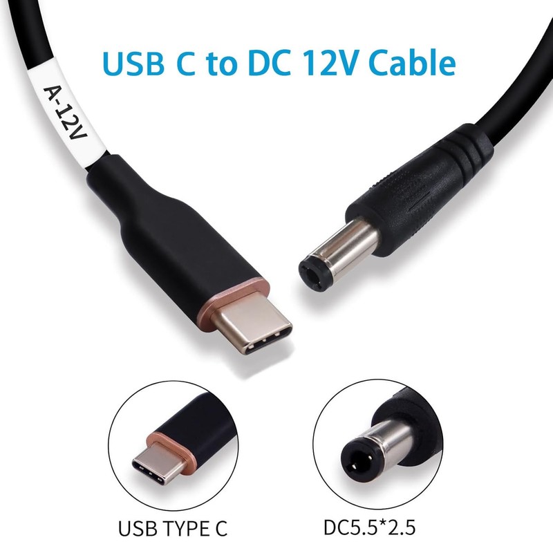 MagicConn SHCP12A USB Type C PD To DC Power Cable 55x25mm 12V Converter gallery