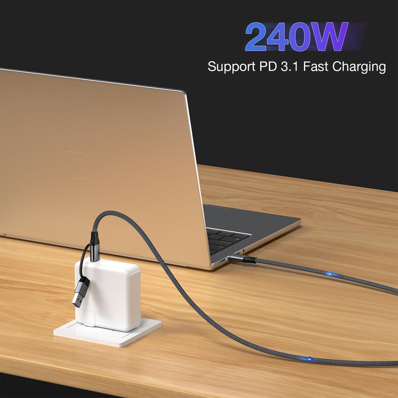 240W USB Cable 6.6FT, 20Gbps USB 3.2 Gen 2 Cable, 4K Video USB Monitor Cable,... gallery