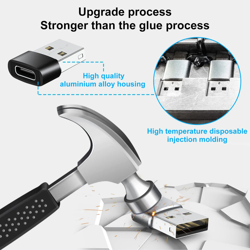 USB Type C Adapter 8 Pack - USB A to C OTG Converter for Charger Connection gallery