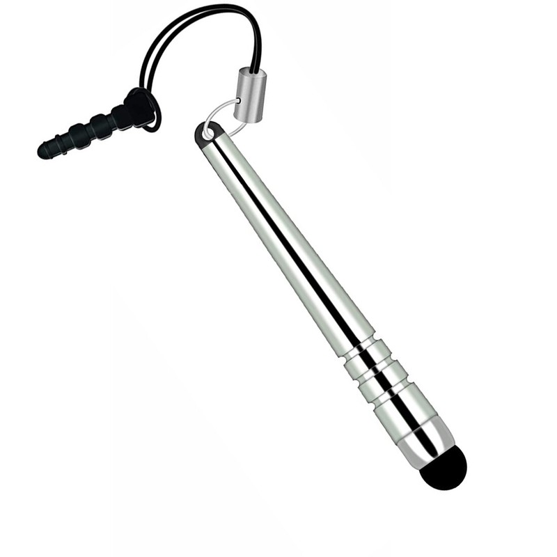 SILVER STYLUS TOUCH PEN ALUMINUM COMPACT for TABLETS