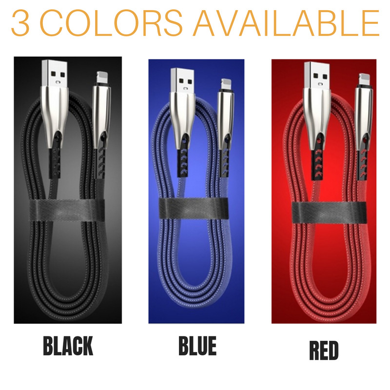 3 Pack USB Cable Heavy Duty iPhone SE 12 11 X 8 7 6 5 S Plus Charger Charging gallery