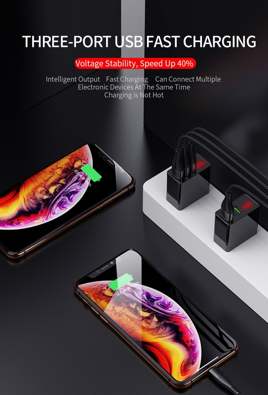 3 Port USB Home Wall Fast Charger for Cell Phone iPhone Samsung Android gallery