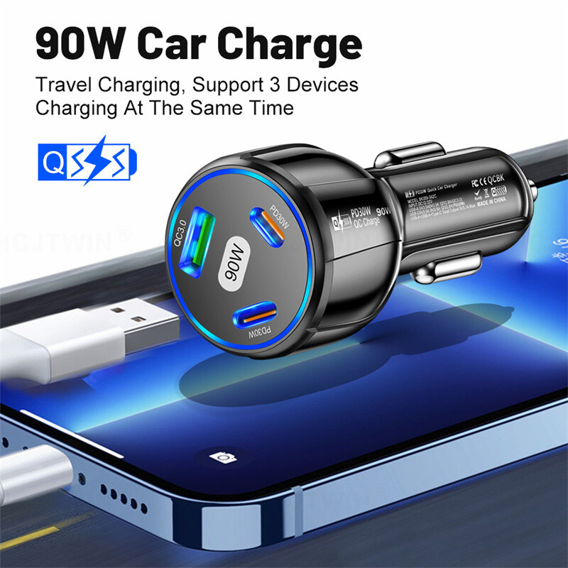 90W Fast Charging Type-C USB Car Charger Adapter For iPhone 17 16 15 14 Pro Max gallery