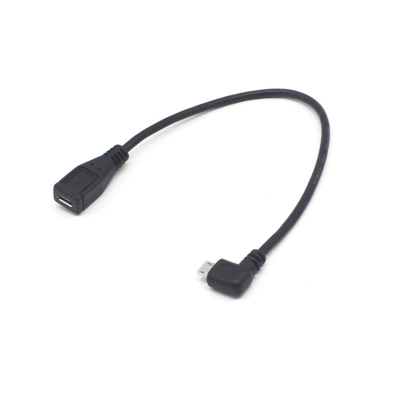 Micro USB Left Angle,Micro Extension Cable, 90 Degree 10 inches, Black gallery