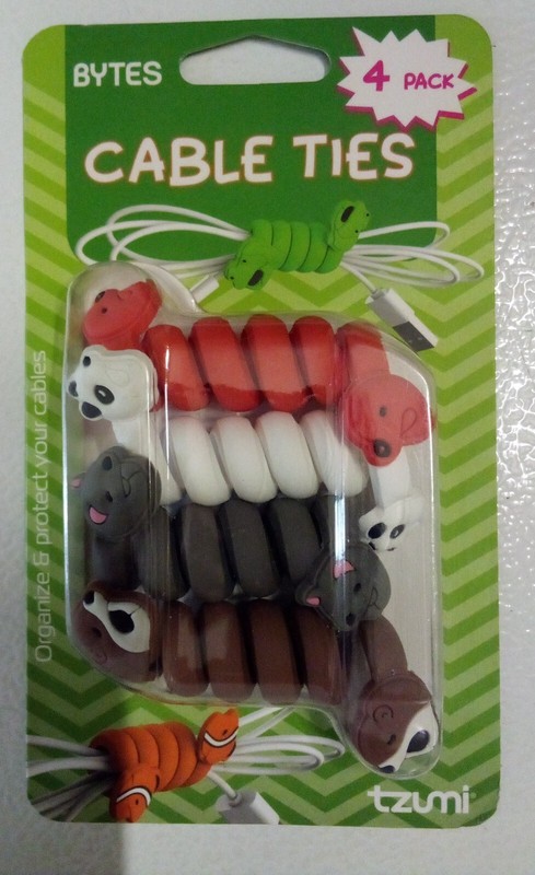 BYTES Brand Cable Ties by Tzumi 4 pack New Free Shipping