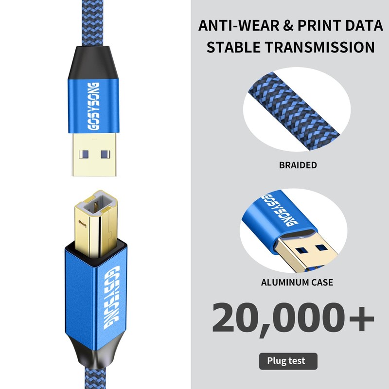 GOSYSONG USB Printer Cable 15ft, USB 2.0 Printer Cord, Type A to Type B Print... gallery