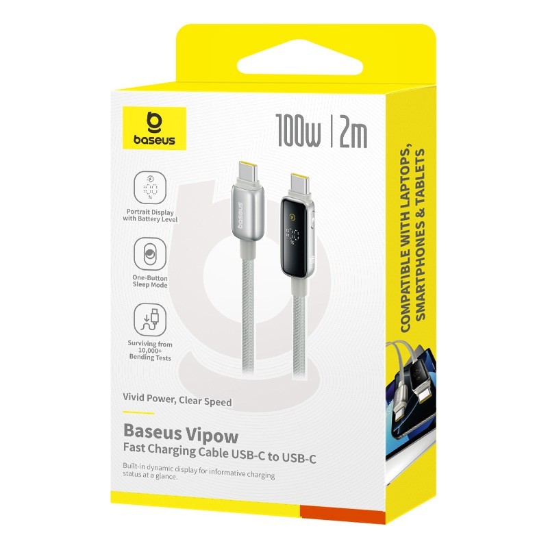 Baseus PD 100W USB C Fast Charging Cable for iPhone 16 15 Digital Display Cord gallery