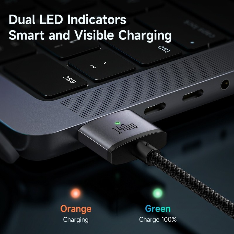 Mcdodo Magnetic Cable PD 140W USB-C to MagSaf* 3 Fast Charge For Macbook Pro Air gallery