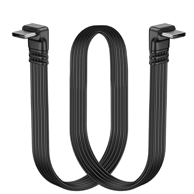 Short 90 Degree USBC 2.0 Flat Cable PD 65W Fast Charge Sync Angle To Angle