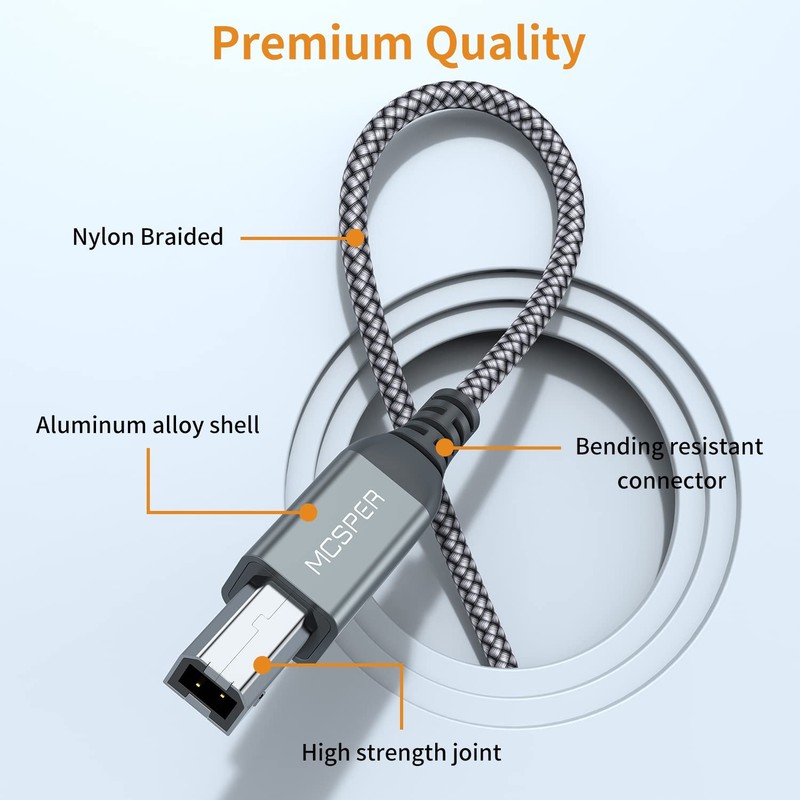 2 Pack Usb Printer Cable 5ft Usb A To B Cable Compatible With Hp Canon Brother S gallery