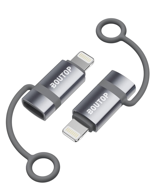 [MFi Certified] 3A 36W USB C to Lightning Adapter, USBC 2 Packs, Dark Gray