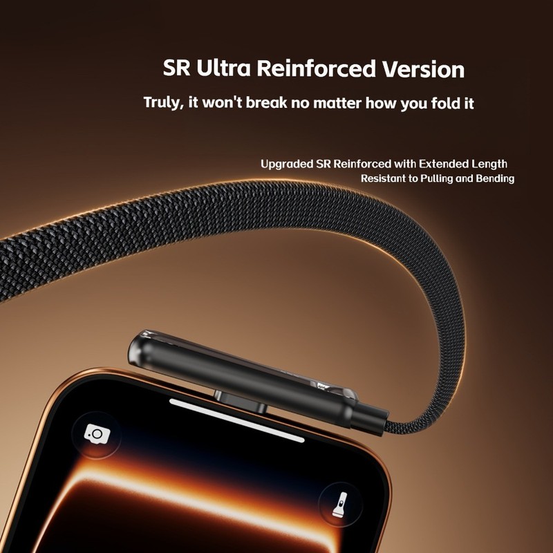 Foldable Heat-Resistant Compact 240W Super Fast Charging 2-in-1 Cable with Stand gallery