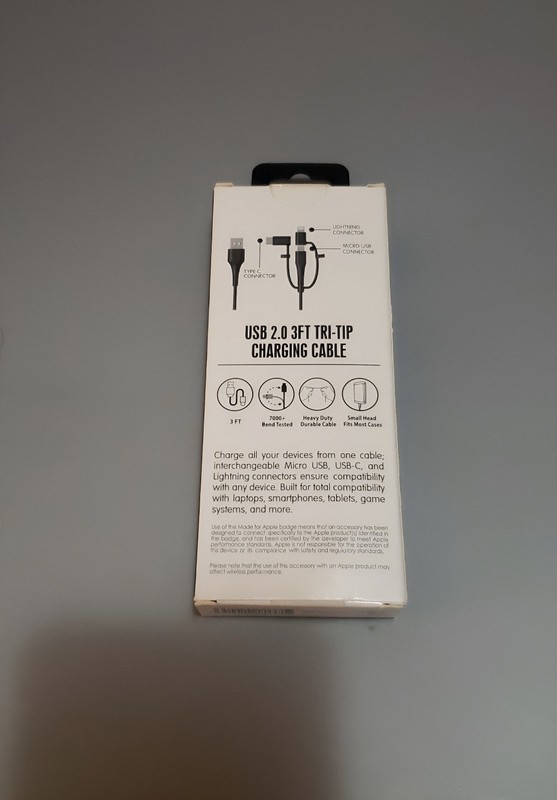 USB 2.0 3FT TRI-TIP UNIVERSAL CHARGING CABLE NEW gallery