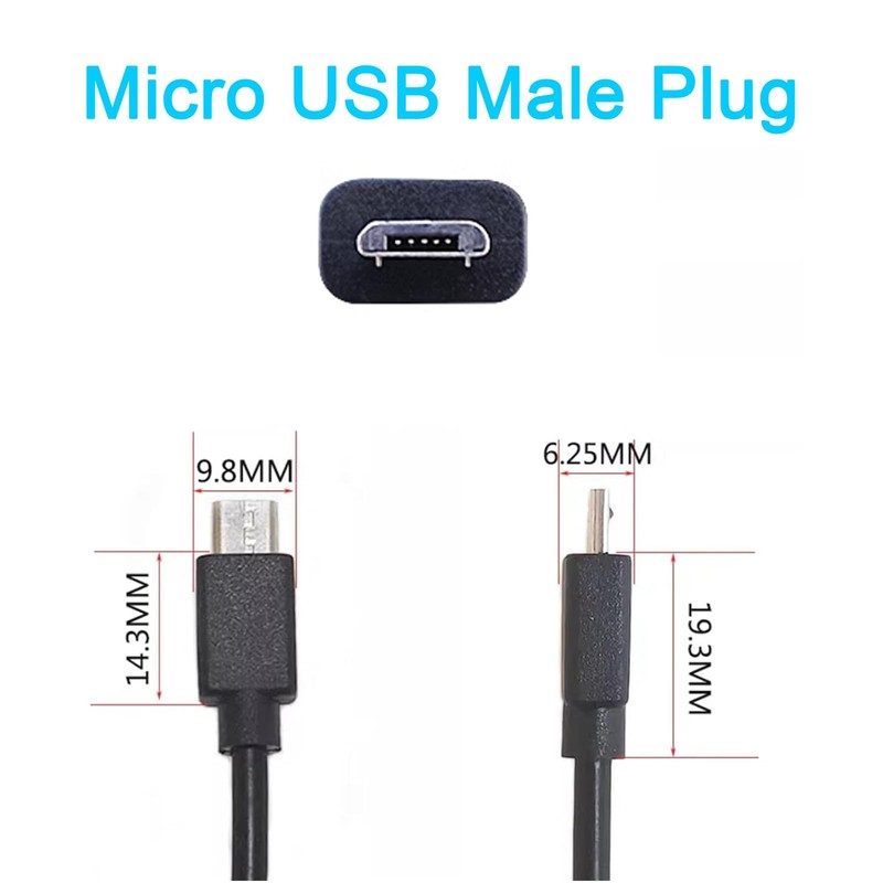22AWG Micro USB Pigtail 2 Wire Power Cable 1M 5V 3A 2 Pin Bare Wire DIY Cord gallery