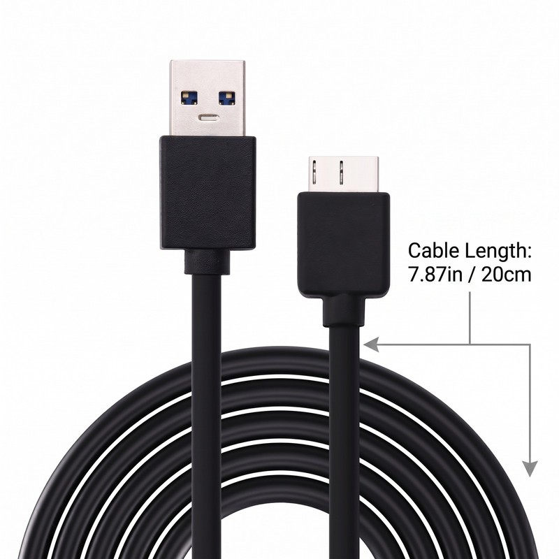 1-50 PCS USB 3.0 AM to Micro B Cable 7.87in PVC Cord for External Hard Drive lot gallery