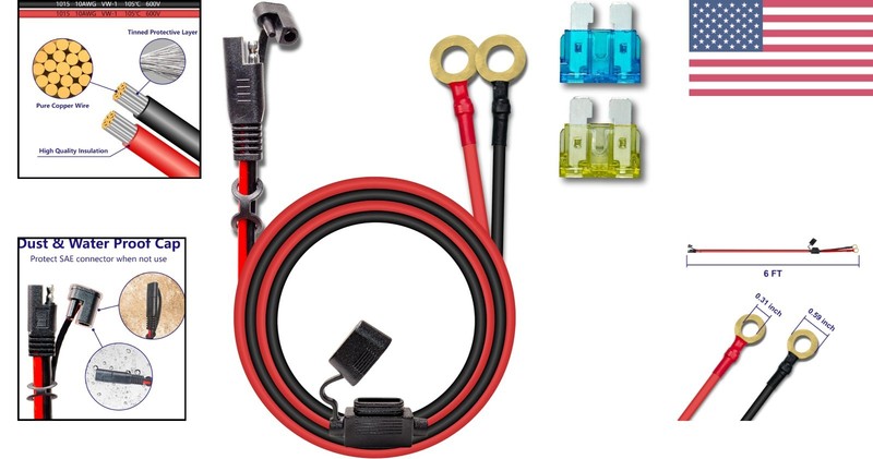 Durable 10AWG 6FT Charger Cable with Quick Disconnect for RVs & Solar Panels gallery