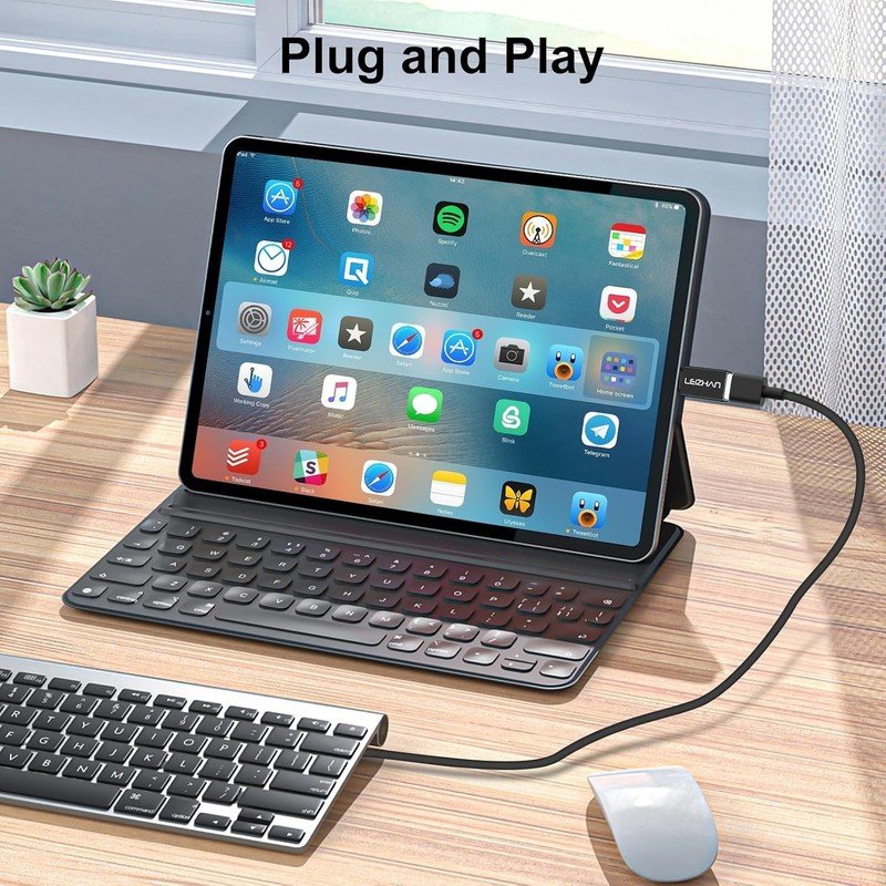 Powerful USB 3.0 to Type-C 2-Pack - Straight & Angled Adapters Included gallery