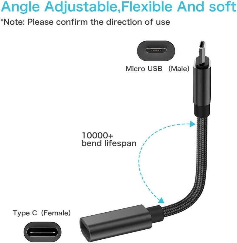 USB C to Micro Adapter, KUXIYAN (2 Pack) Type C Female Black gallery