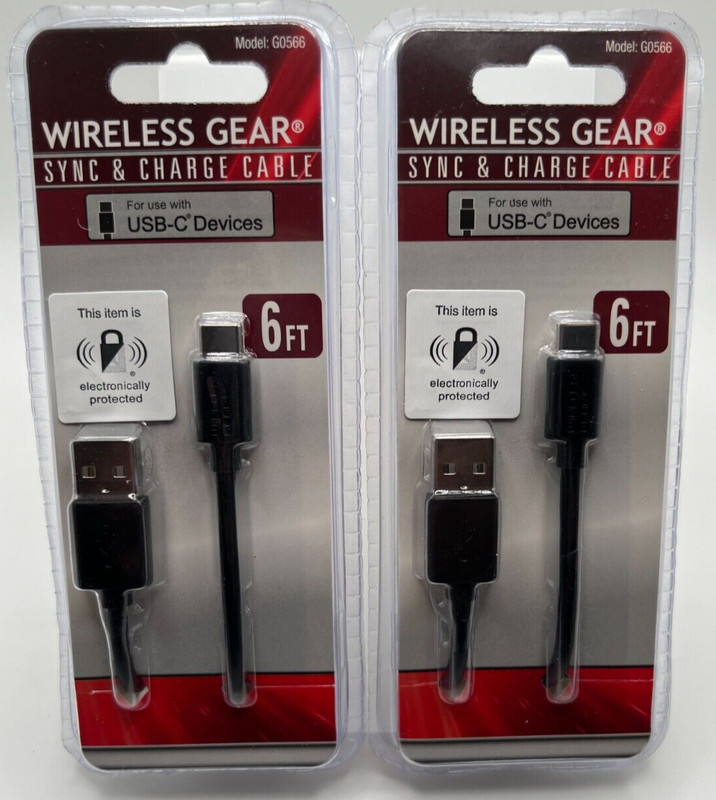 Wireless Gear Sync & Charge Cable 6′ Pack Of 2