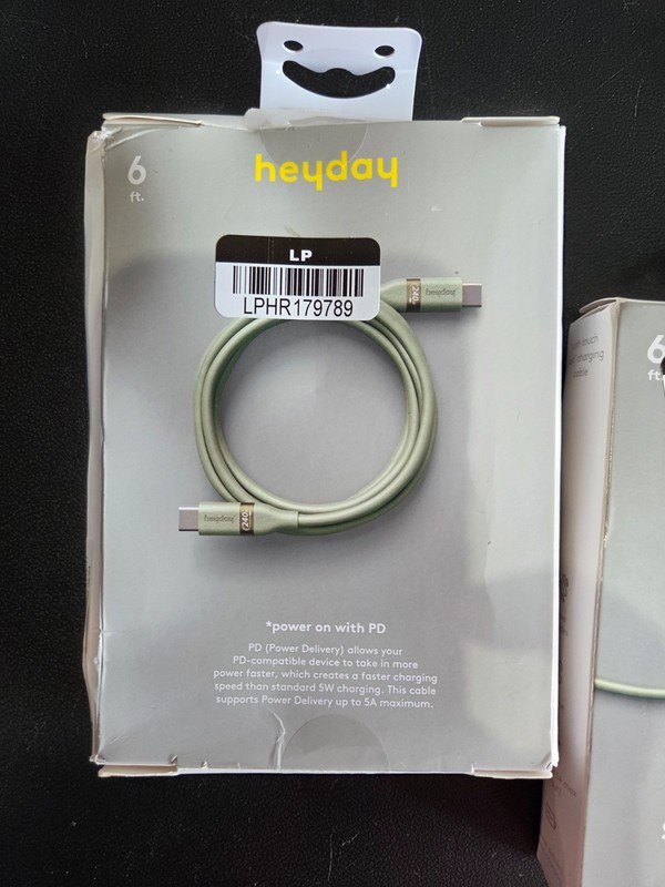 Heyday 6ft USB-C to USB-C Durable Soft-Touch Fast Charging Cable Green Pack of 2 gallery