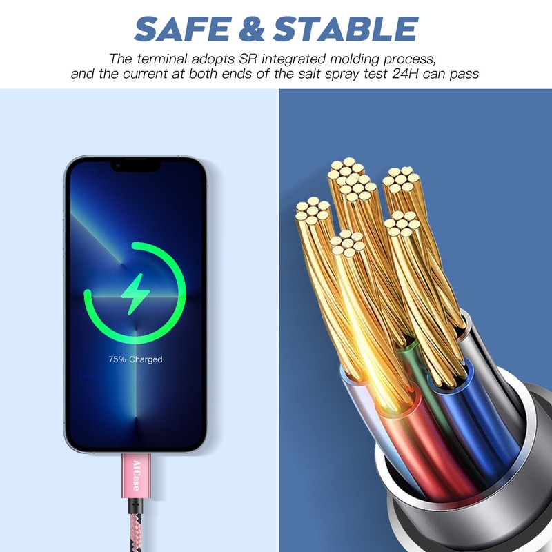 Braided USB Cable Data Charger Cord For iPhone XS 8 7 6 Plus SE 12 11 13 14 Lot gallery