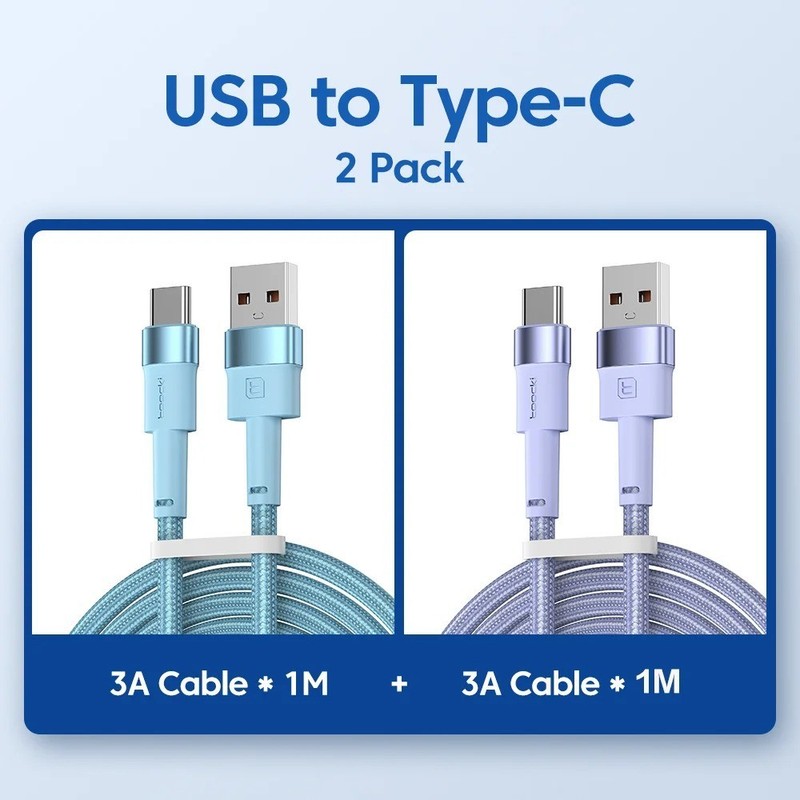 2Pack USB C Cable 3A Fast Charging Type C Data Cord For Xiaomi Redmi Poco gallery
