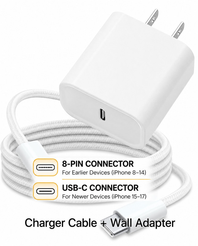 20W Fast Charger For iPhone 17 15 14 13 12 Pro XS Max USB-C Adapter PD Cable Lot gallery