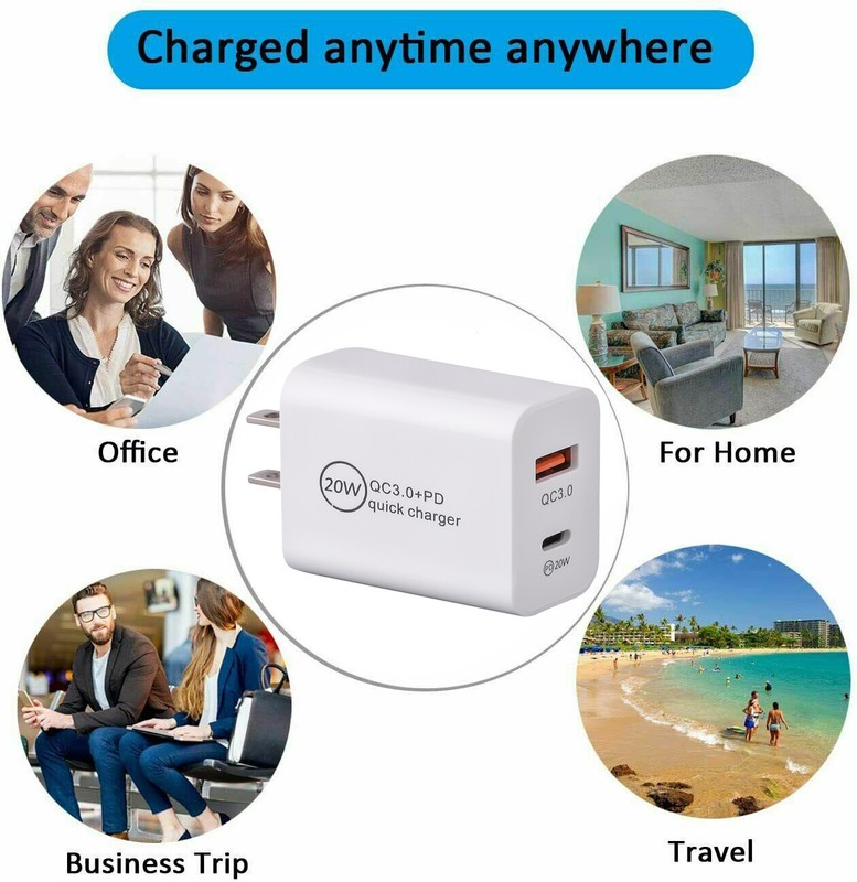 PD 20W USB-C Dual Port Adapter Wall Charger For iPhone 12 13 14 Pro Max SAMSUNG gallery