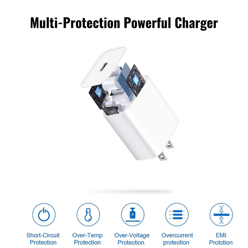 PD 20W Fast Charger Block USB-C Cable For iPhone 14 13 12 11 Pro Max XR SE 8 7 6 gallery