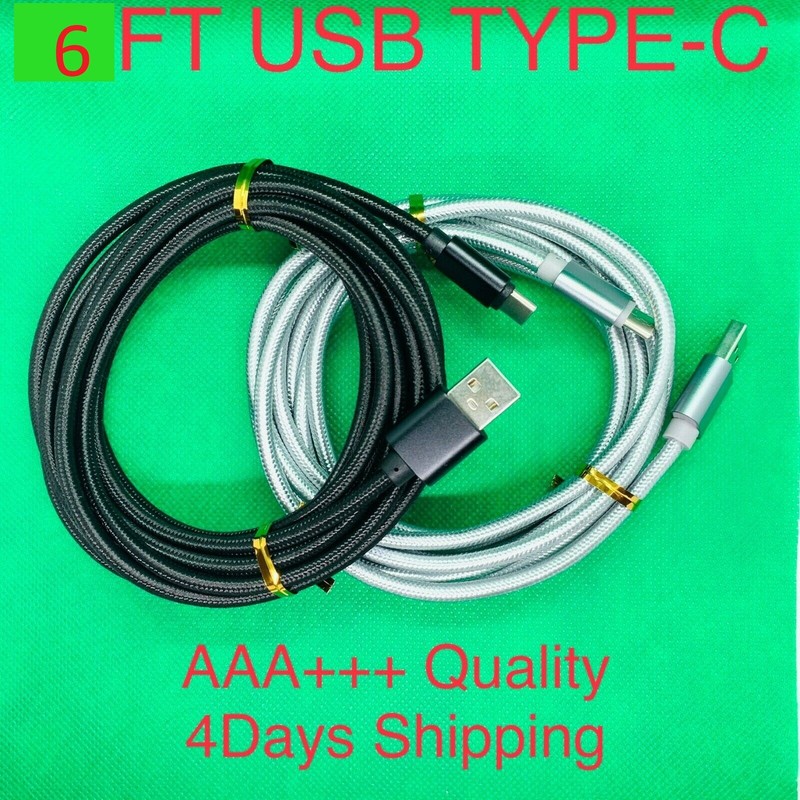 Braided USB C Type-C Fast Charging Data SYNC Charger Cable Cord 6FT EXTRA LONG gallery