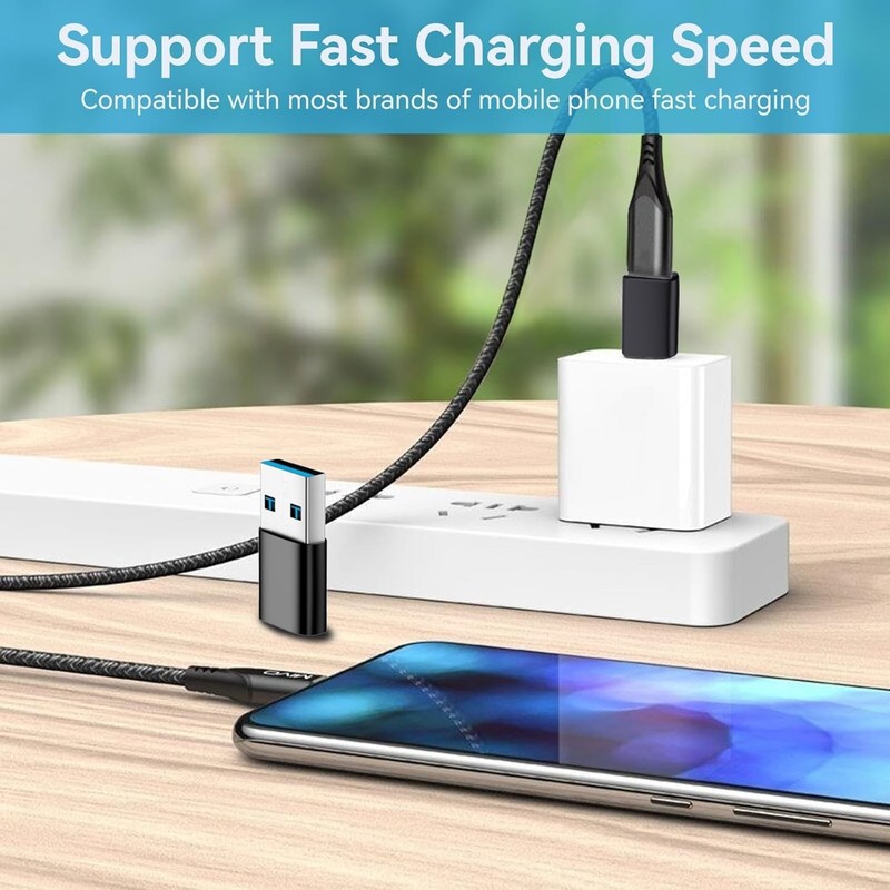 USB to USB C Adapter 3*Type C Female to A Male & 3*USB-C Male to USB Female-6 Pk gallery