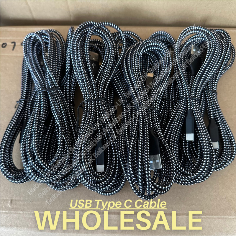Bulk 10ft USB Type C Fast Charger Cable Lot For Samsung Android iPhone 15 16 Pro