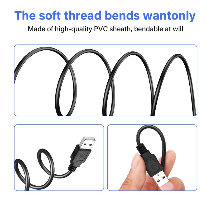 30cm USB DIY Pigtail Cable 22AWG 5V 3A Male Plug 4 Pin Extension Data 2 Pack gallery