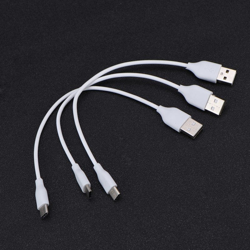 3Pcs Durable White Type-C Data Cables 20Cm Fast Charge USB Power Cord gallery