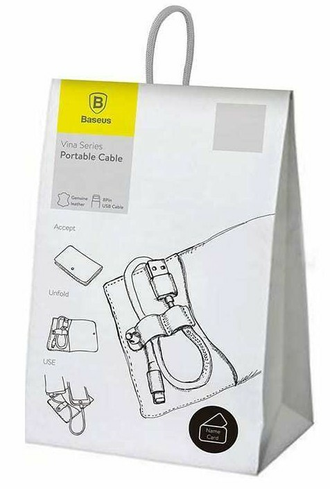 Apple Card Holder Cable Baseus Portable Finish Leather Camel gallery