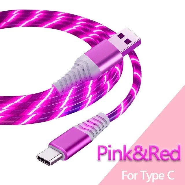 1M Fast Charging Luminous Mobile Phone Charging Data Cable Type-C & IOS