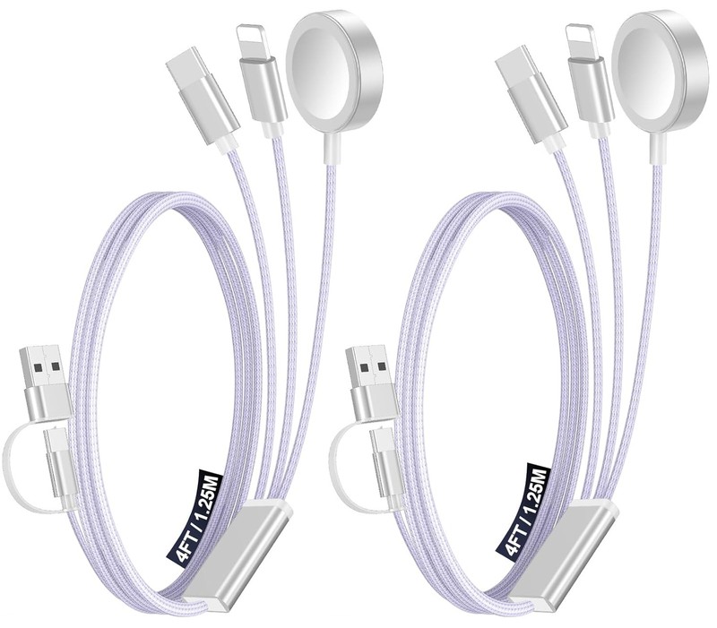 Purple 3 in 2 Multi Charging Cable Travel Essentials